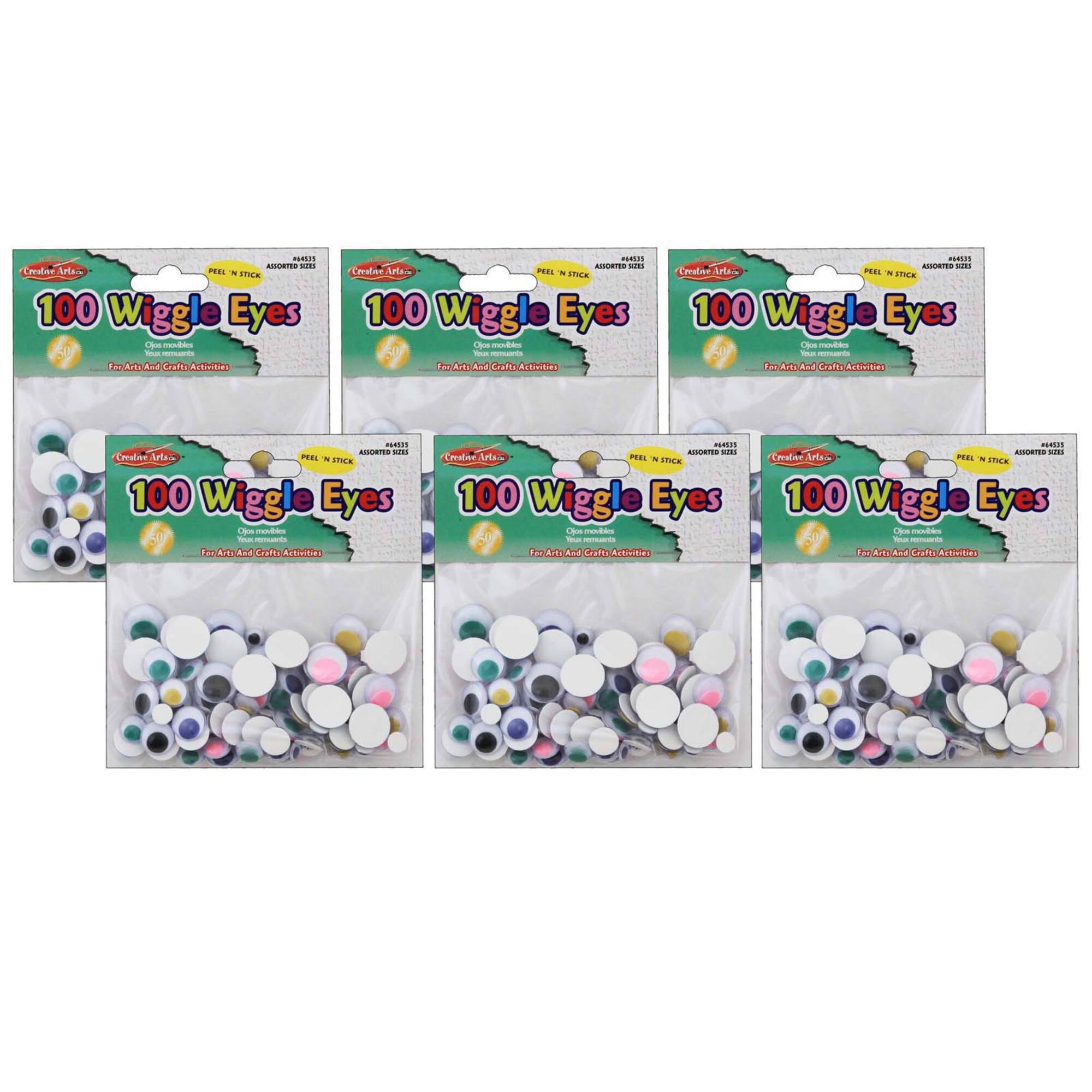 Charles Leonard Peel'n Stick Wiggle Eyes, 6 Packs of 100